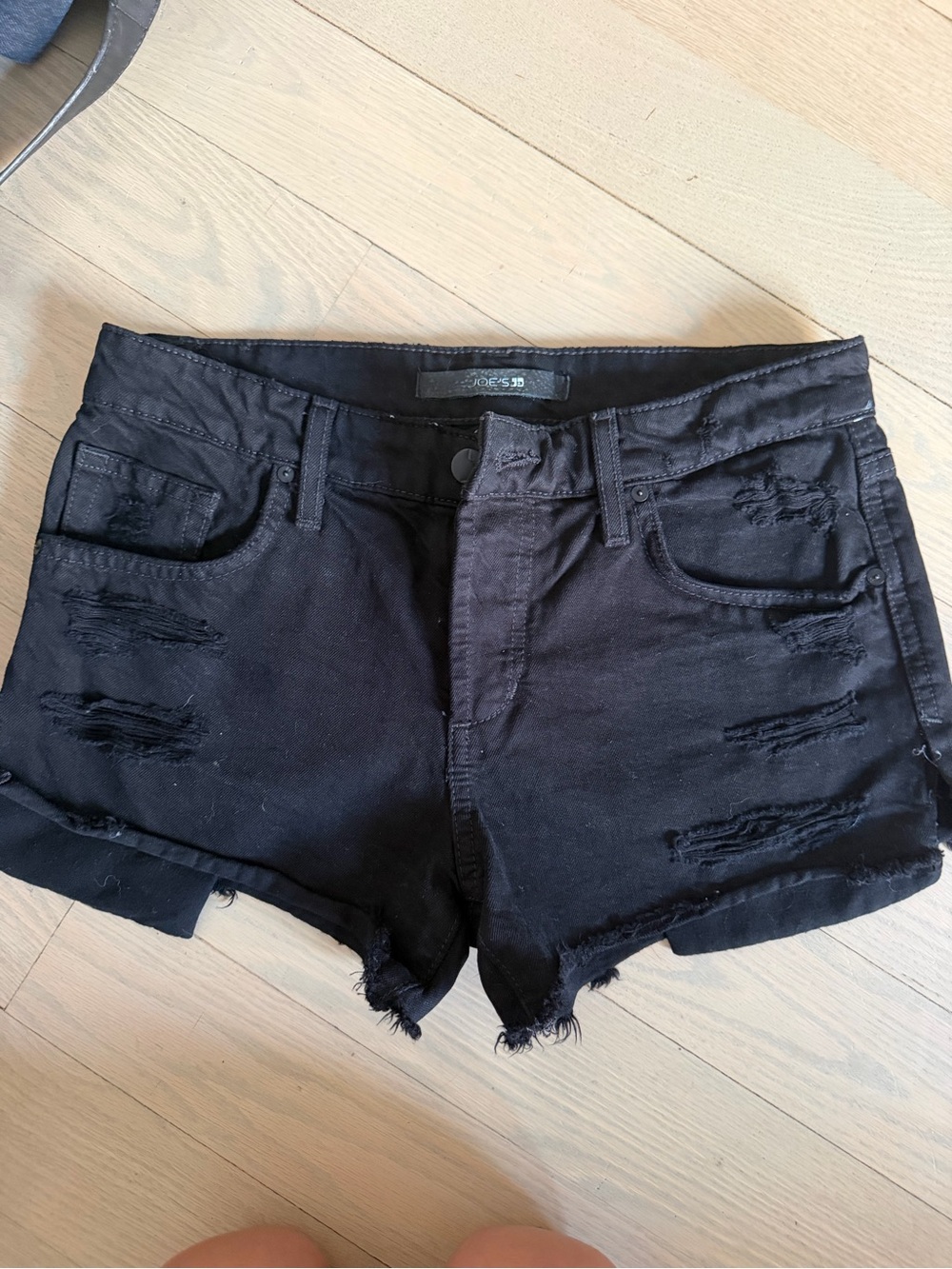 Joe's Jeans Black Distressed Cutoff Denim Shorts